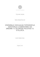 prikaz prve stranice dokumenta Izgradnja i socijalna topografija seksterija u Dubrovniku od sredine 14. do druge polovice 15. stoljeća