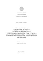 prikaz prve stranice dokumenta Provjera modela internaliziranoga i eksternaliziranoga tipa PTSP-a i zdravstvenih ishoda u hrvatskih veterana