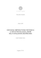 prikaz prve stranice dokumenta Sintaksa imperativnih rečenica u hrvatskoglagoljskim neliturgijskim zbornicima