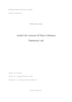 prikaz prve stranice dokumenta Analisi della narrativa di Marco Balzano