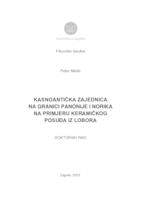 prikaz prve stranice dokumenta Kasnoantička zajednica na granici Panonije i Norika na primjeru keramičkog posuđa iz Lobora