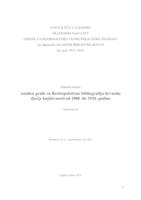 prikaz prve stranice dokumenta Analiza građe za Retrospektivnu bibliografiju hrvatske dječje književnosti od 1900. do 1920. godine